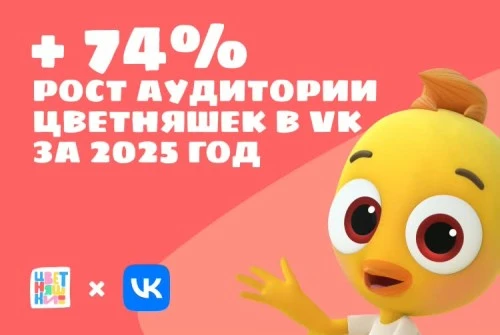 Аудитория «Цветняшек» в VK выросла на 74% за 2025 год